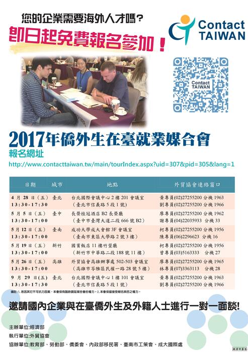 2017年在臺僑外生與國內企業媒合商談會圖片